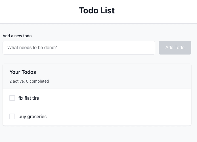 Screenshot of Todo App project